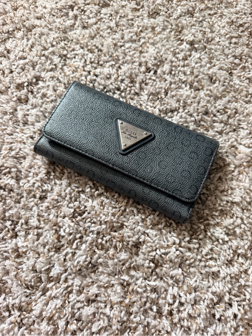 Guess Black Logo Continental Wallet